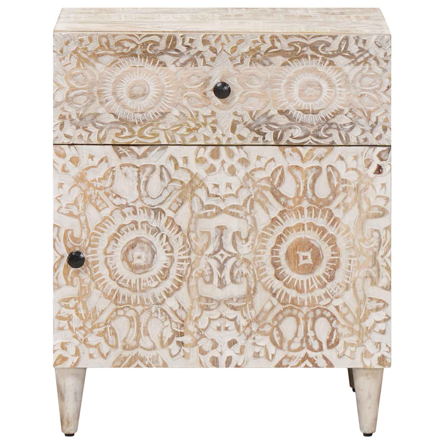 Mobiletto da Letto con cassetto Bianco 50 x 33 x 60 cm