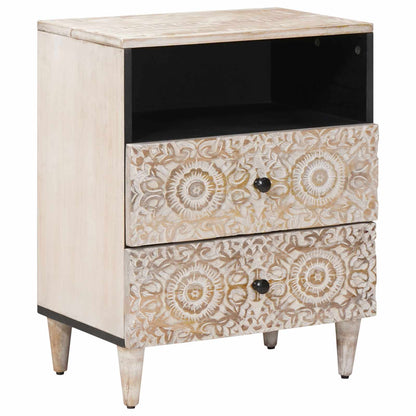 Mobiletto da Letto con cassetto Bianco 50 x 33 x 60 cm