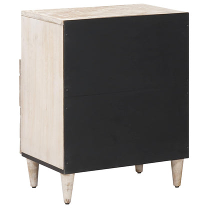Mobiletto da Letto con cassetto Bianco 50 x 33 x 60 cm