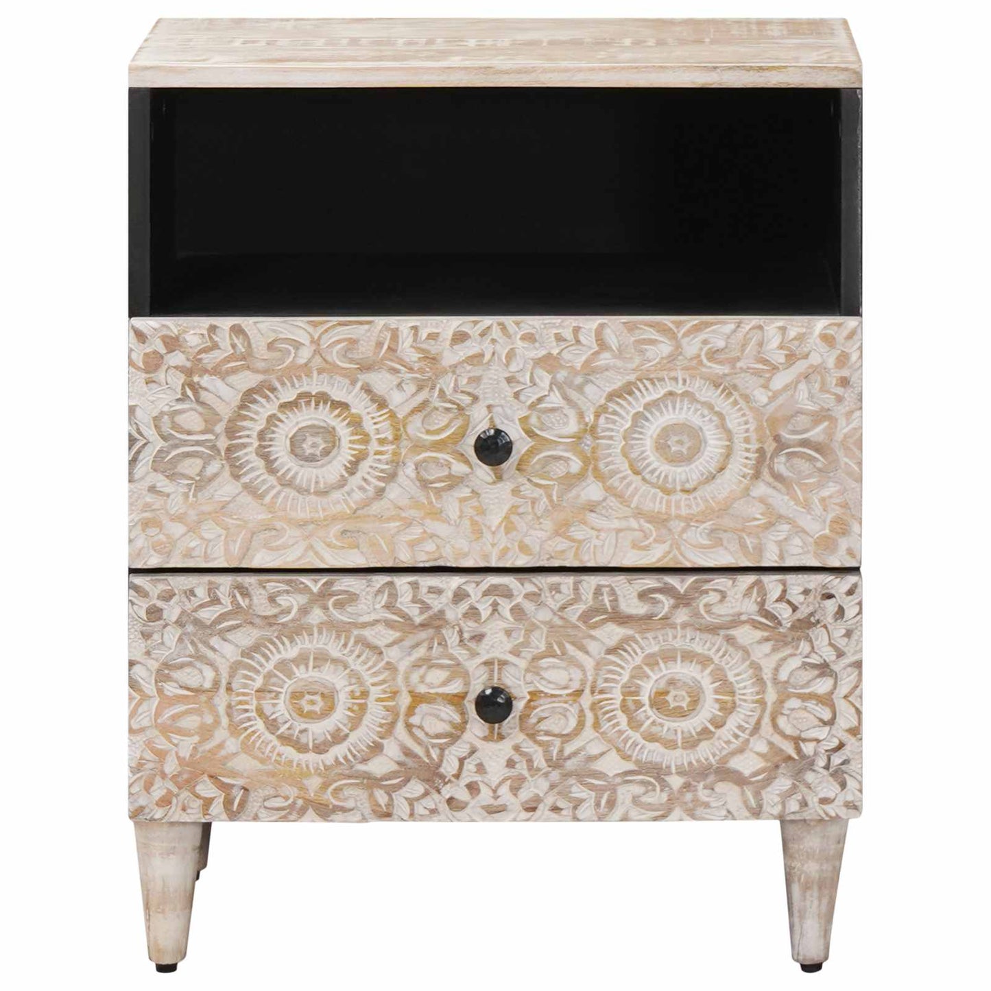 Mobiletto da Letto con cassetto Bianco 50 x 33 x 60 cm