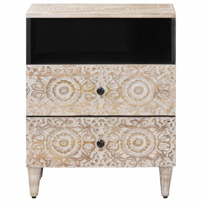 Mobiletto da Letto con cassetto Bianco 50 x 33 x 60 cm