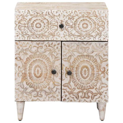 Mobiletto da Letto con cassetto Bianco 50 x 33 x 60 cm
