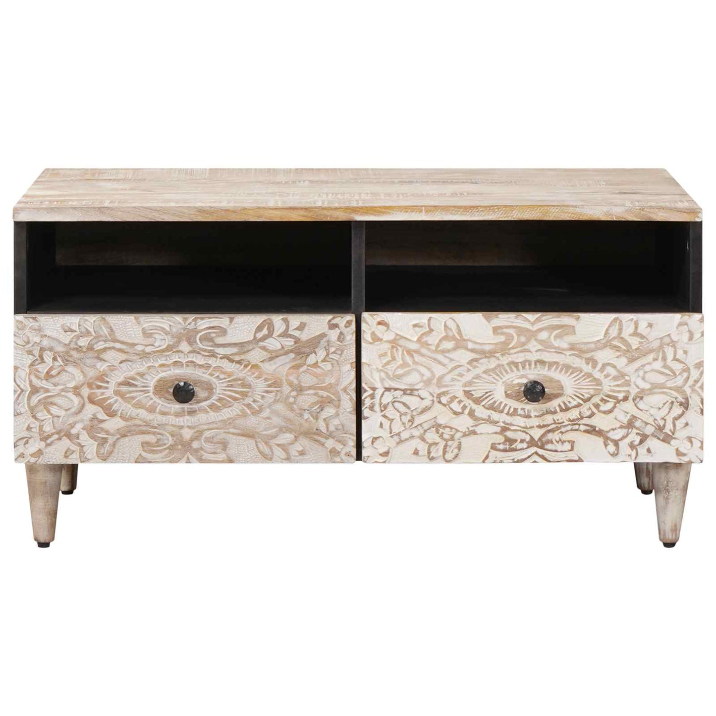 Tavolino da salotto con cassetto Bianco 80 x 54 x 40 cm