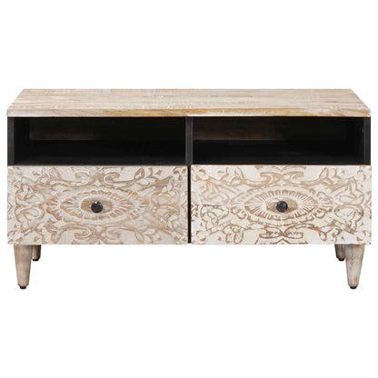 Tavolino da salotto con cassetto Bianco 80 x 54 x 40 cm