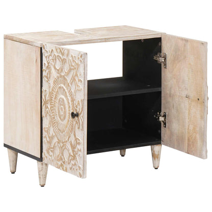 Armadio per Lavabo da Bagno con porta Bianco 62 x 33 x 58 cm