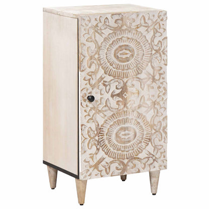Credenza Bianco 40 x 33,5 x 75 cm Legno di mango massello