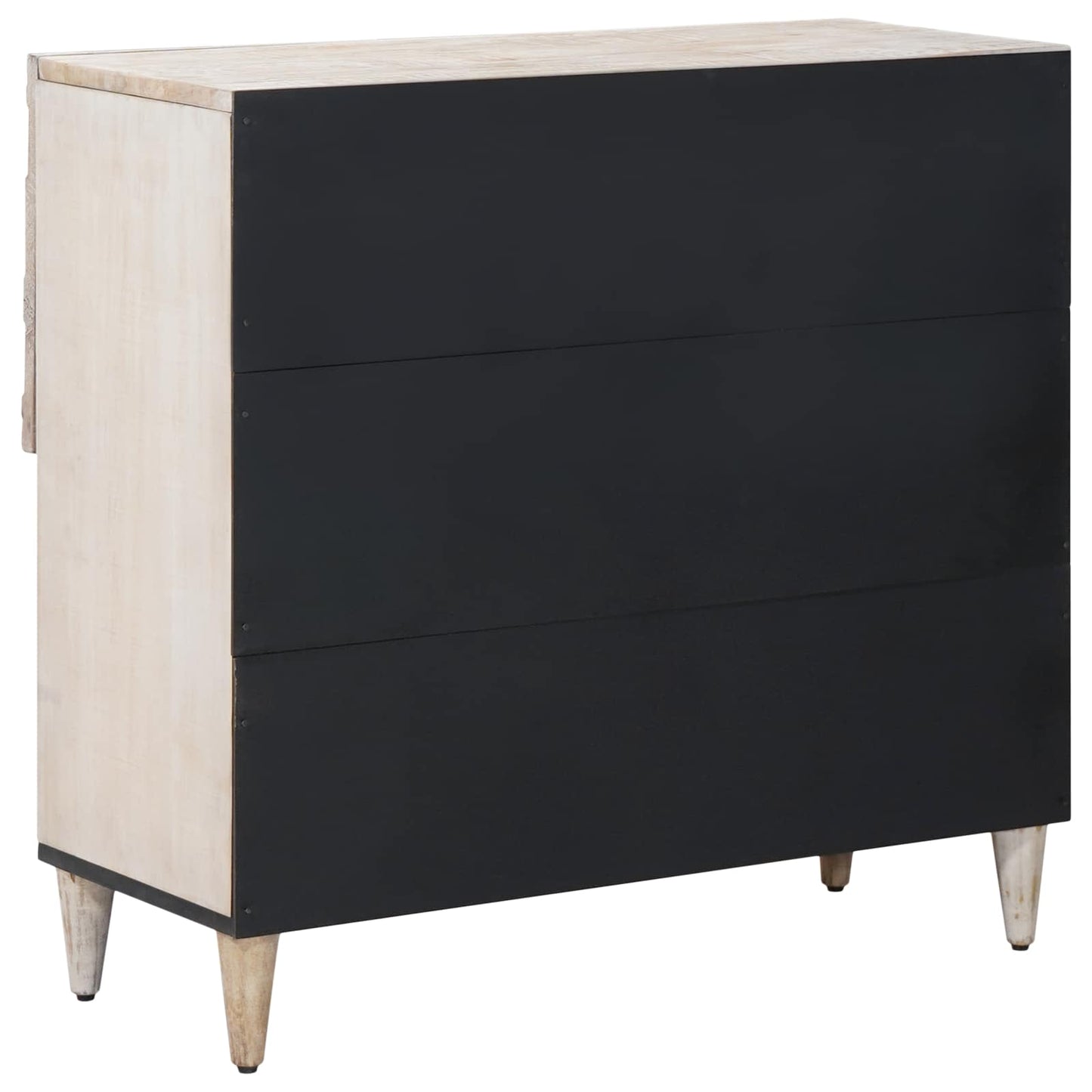 Credenza Bianco 80 x 33,5 x 75 cm Legno di mango massello