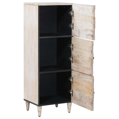 Mobile Alto Bianco 40 x 33,5 x 110 cm Legno di mango massello