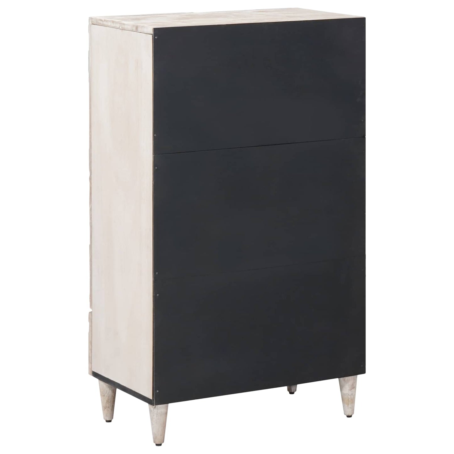 Mobile Alto Bianco 60 x 33,5 x 100 cm Legno di mango massello
