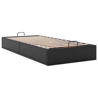 Struttura Letto Pouf senza Materasso Nero 80x200 cm Similpelle