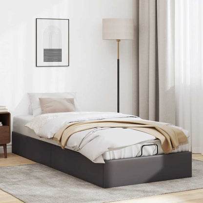Struttura Letto Pouf senza Materasso Grigio 90x200cm Similpelle