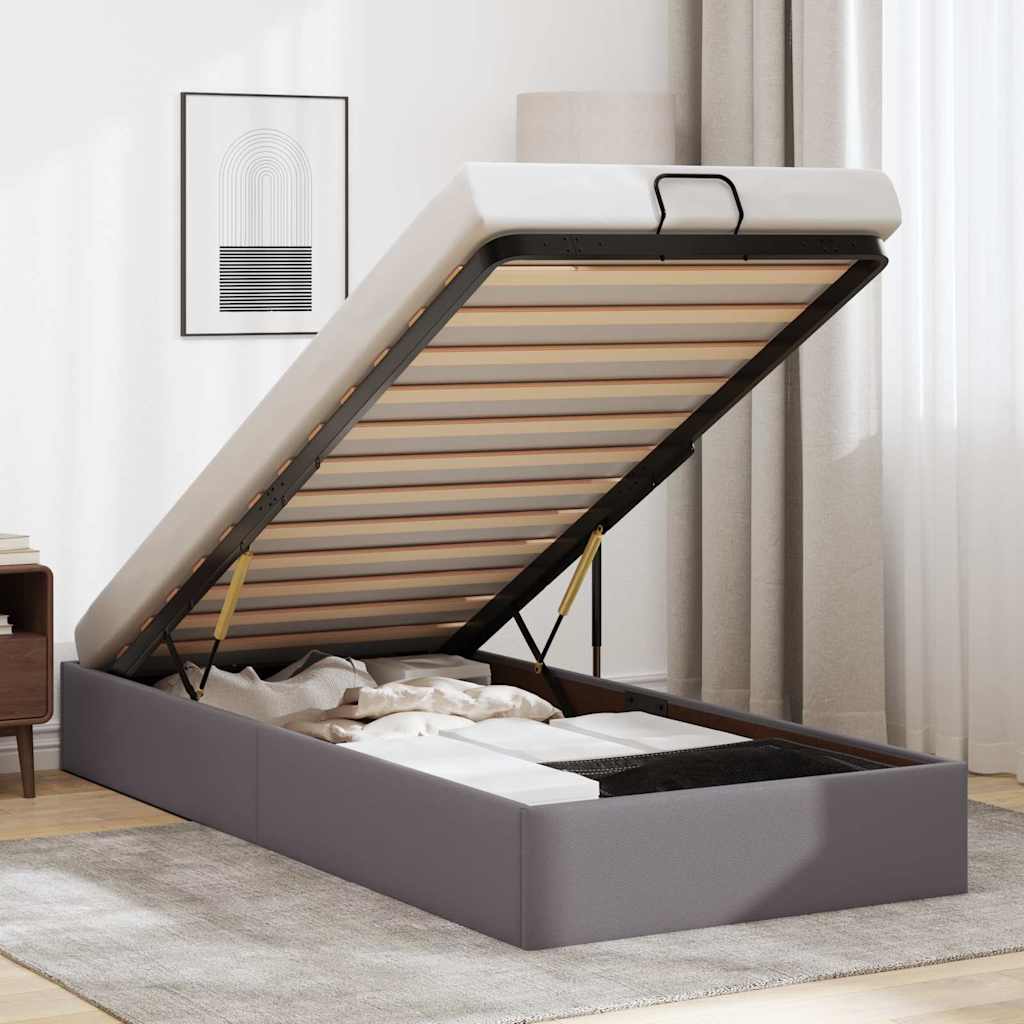 Struttura Letto Pouf senza Materasso 100x200 cm Similpelle
