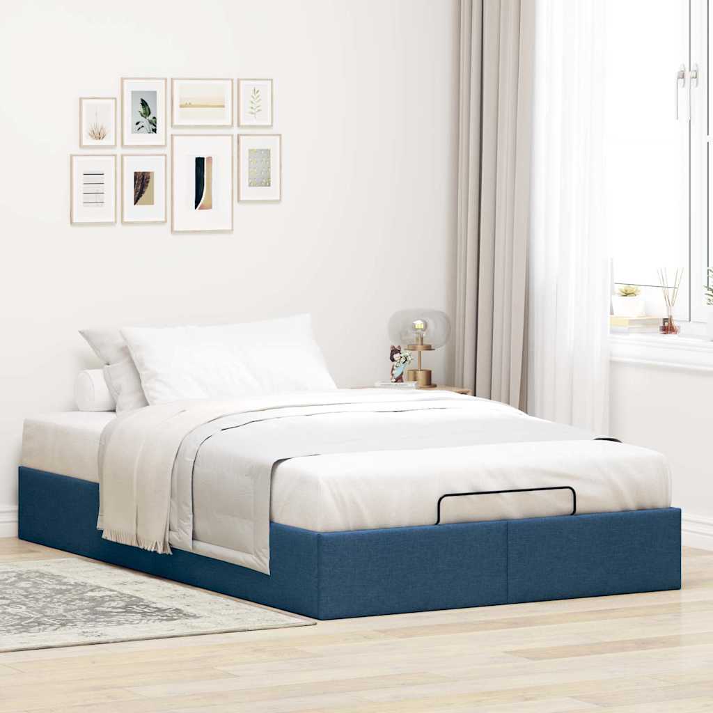 Struttura Letto Pouf senza Materasso Blu 120x200 cm in Tessuto