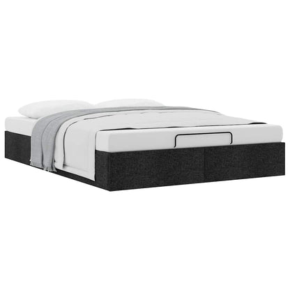 Struttura Letto Pouf senza Materasso Nero 140x200 cm in Tessuto