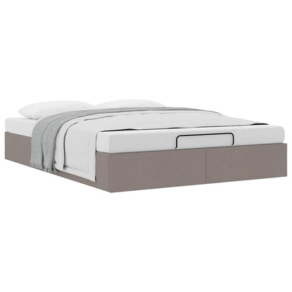 Struttura Letto Pouf senza Materasso Tortora 140x200cm Tessuto