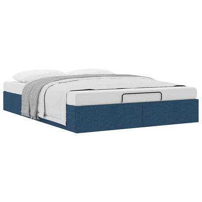 Struttura Letto Pouf senza Materasso Blu 140x200cm in Tessuto