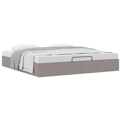 Struttura Letto Pouf senza Materasso Tortora 160x200cm Tessuto