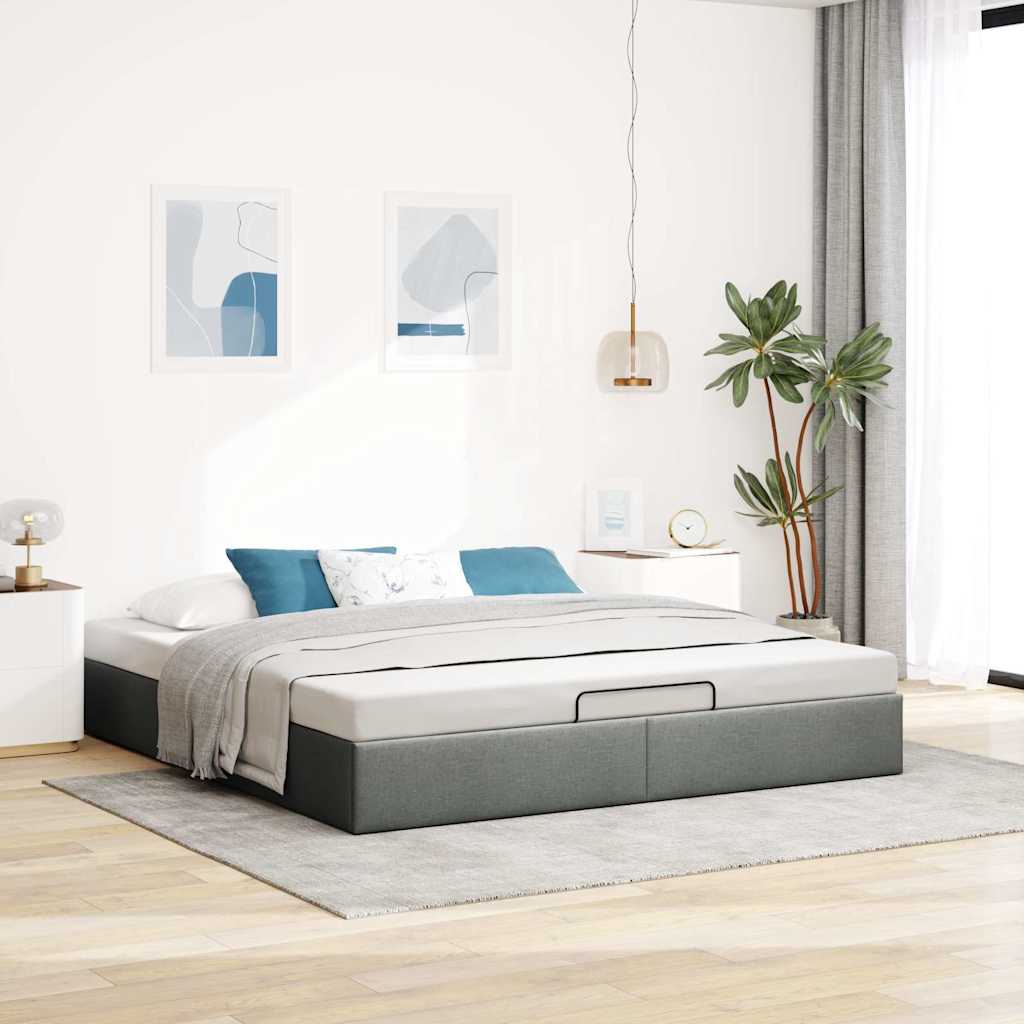 Struttura Letto Pouf senza Materasso 200x200 cm in Tessuto