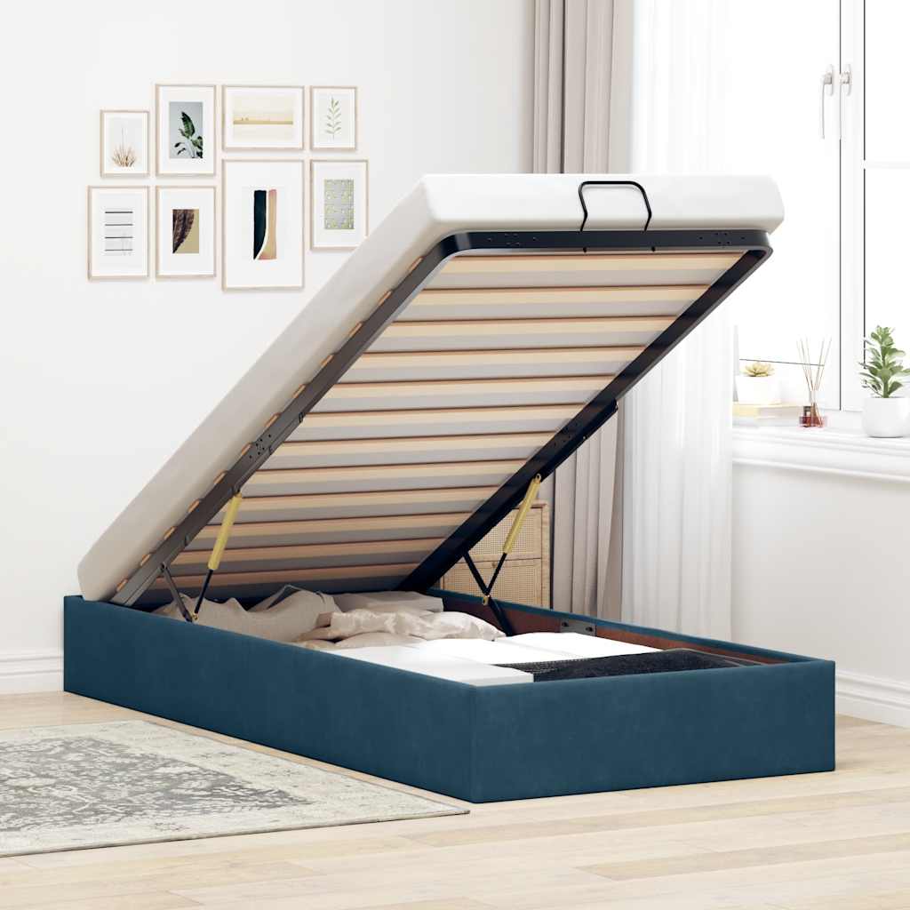 Struttura Letto Pouf Senza Materasso 90x200 cm Velluto