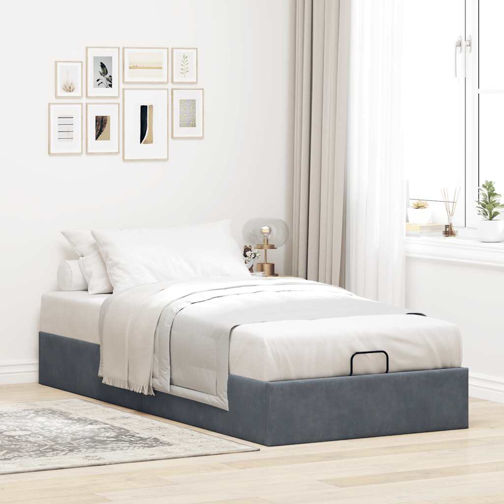 Struttura Letto Pouf Senza Materasso 100x200 cm Velluto