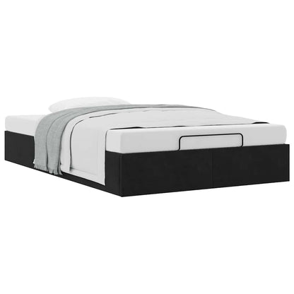 Struttura Letto Pouf Senza Materasso Nero 120x190 cm Velluto