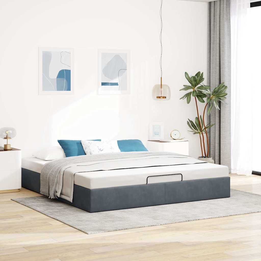 Struttura Letto Pouf senza Materasso 160x200 cm in Velluto
