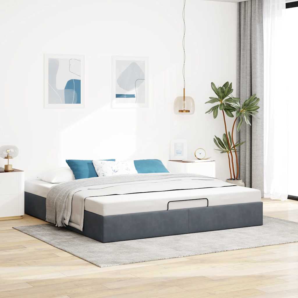 Struttura Letto Pouf senza Materasso 200x200 cm in Velluto