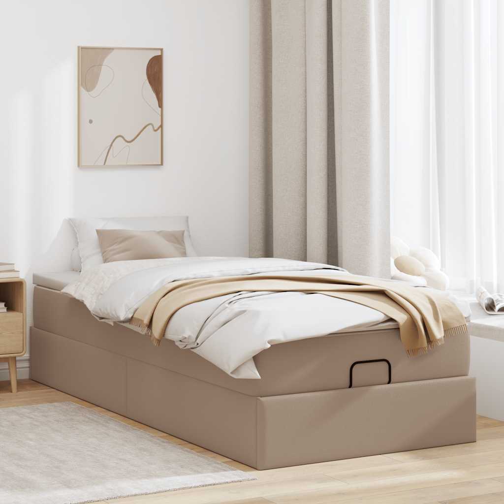 Struttura Letto Pouf con Materasso 100x200 cm Similpelle