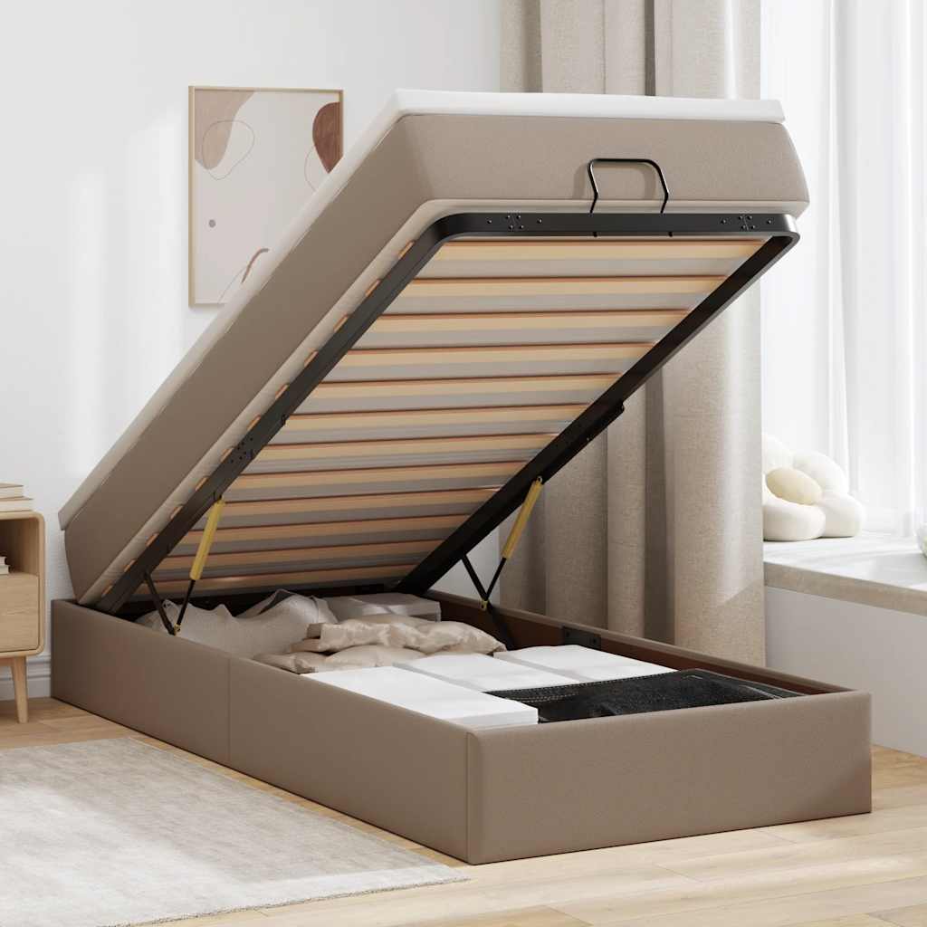Struttura Letto Pouf con Materasso 100x200 cm Similpelle