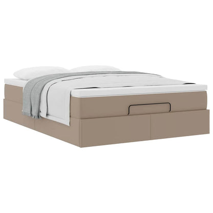 Struttura Letto Pouf con Materasso 140x190 cm Similpelle