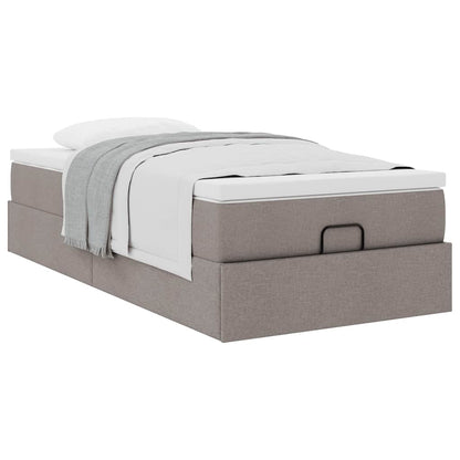 Struttura Letto Pouf con Materasso Tortora 90x190 cm in Tessuto