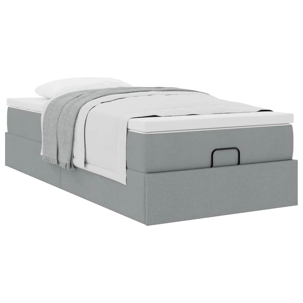 Struttura Letto Pouf con Materasso 100x200 cm in Tessuto