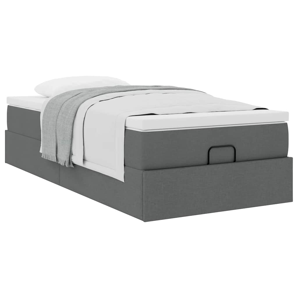 Struttura Letto Pouf con Materasso 100x200 cm in Tessuto