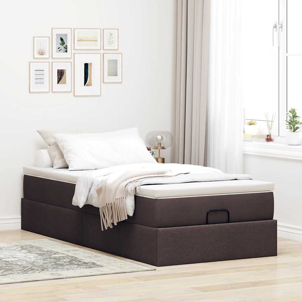 Struttura Letto Pouf con Materasso 100x200 cm in Tessuto