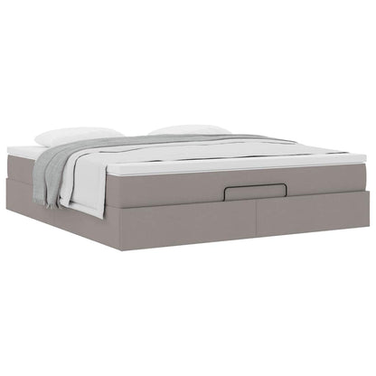 Struttura Letto Pouf con Materasso Tortora 180x200cm in Tessuto