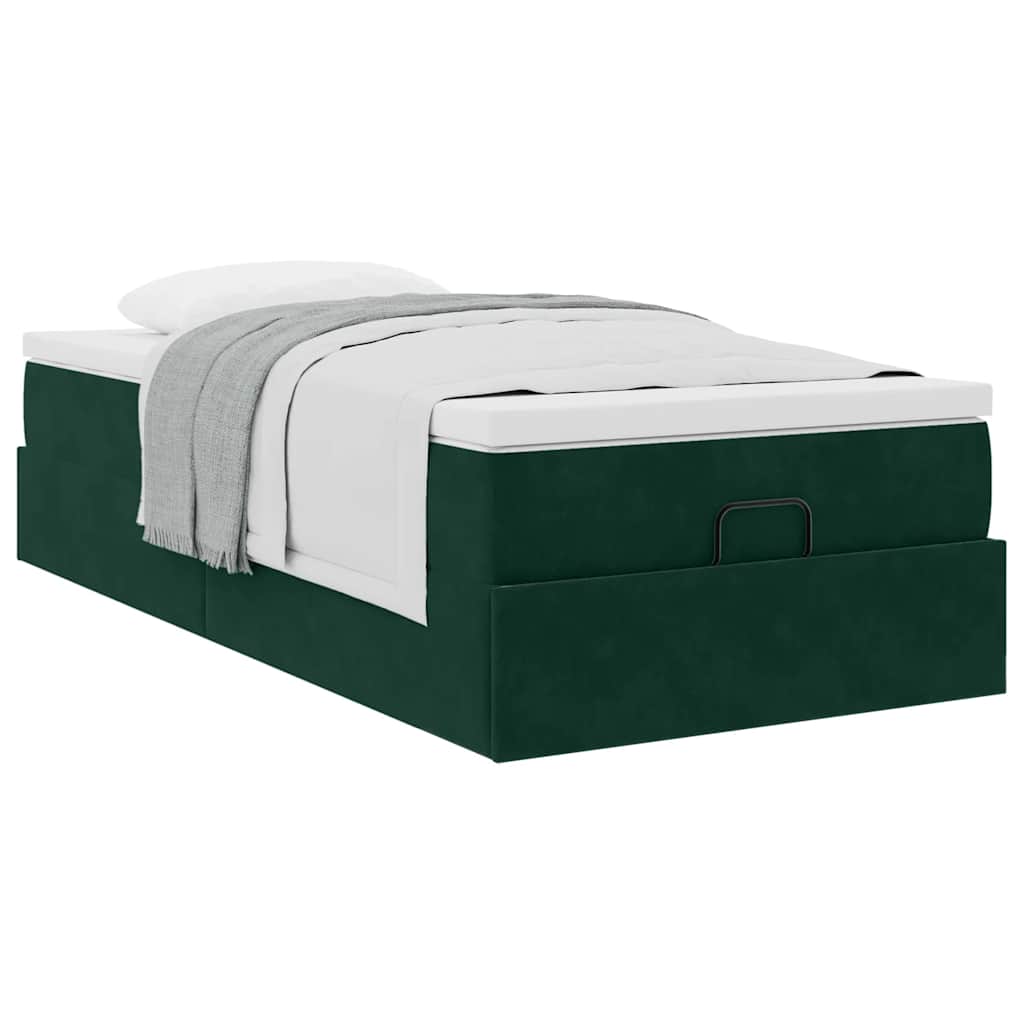 Struttura Letto Pouf con Materasso 80x200 cm Velluto
