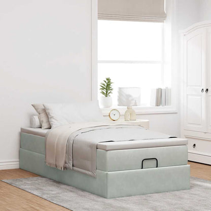 Struttura Letto Pouf con Materasso 90x200 cm in Velluto