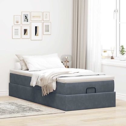 Struttura Letto Pouf con Materasso 100x200 cm Velluto