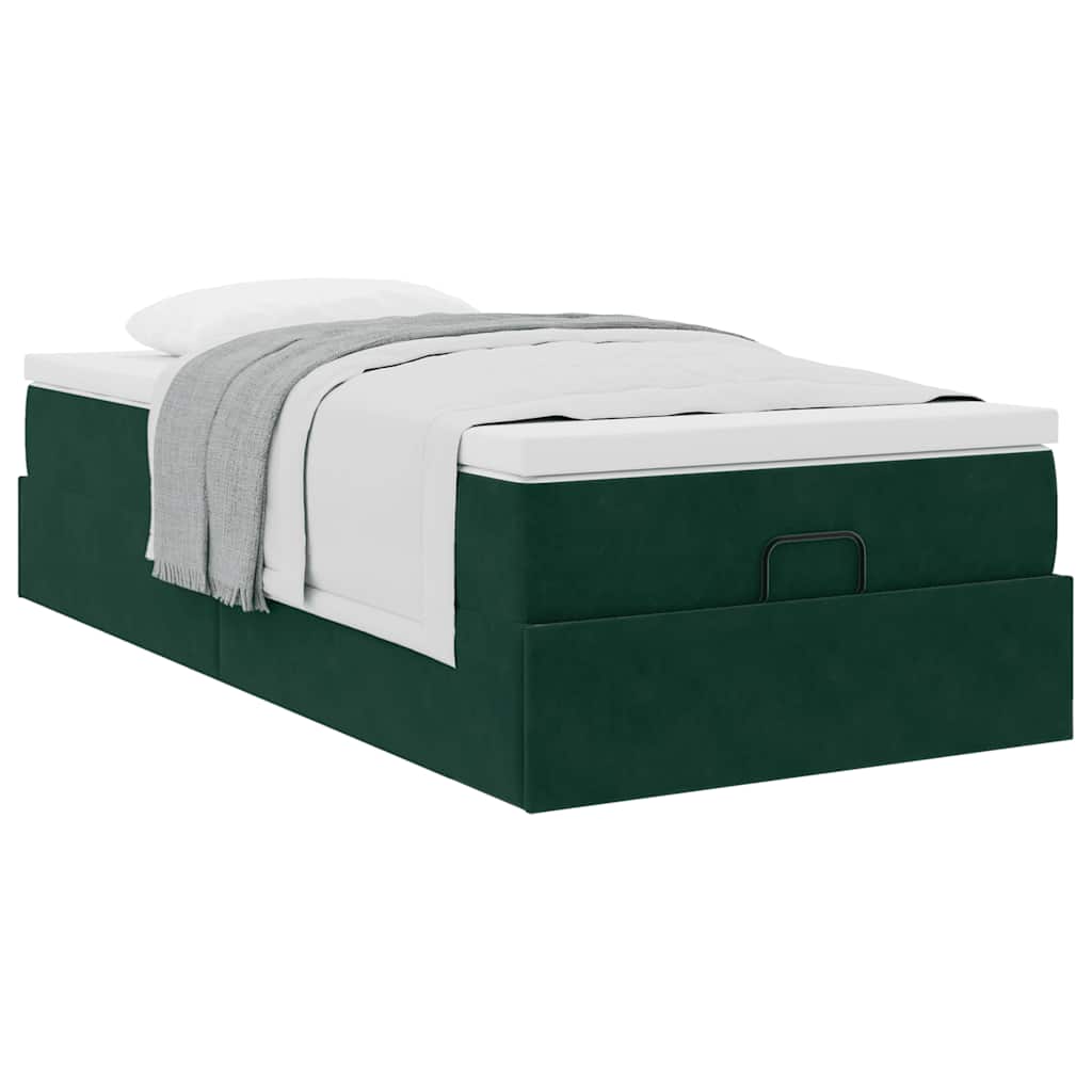 Struttura Letto Pouf con Materasso 100x200 cm Velluto