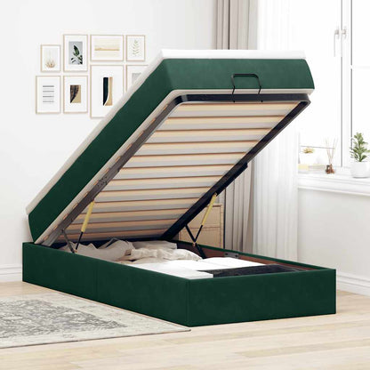 Struttura Letto Pouf con Materasso 100x200 cm Velluto