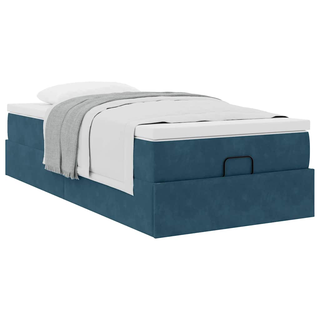 Struttura Letto Pouf con Materasso 100x200 cm Velluto