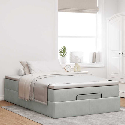 Struttura Letto Pouf con Materasso 120x200 cm Velluto