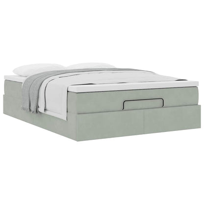 Struttura Letto Pouf con Materasso 140x190 cm Velluto
