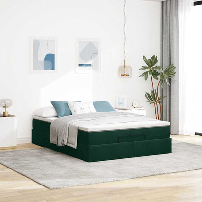 Struttura Letto Pouf con Materasso 140x190 cm in Velluto