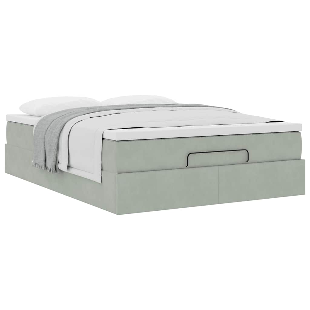 Struttura Letto Pouf con Materasso 140x200 cm in Velluto