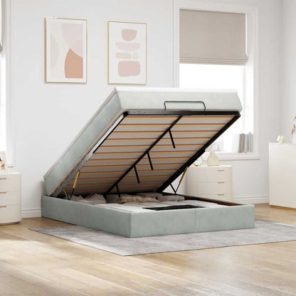 Struttura Letto Pouf con Materasso 140x200 cm in Velluto