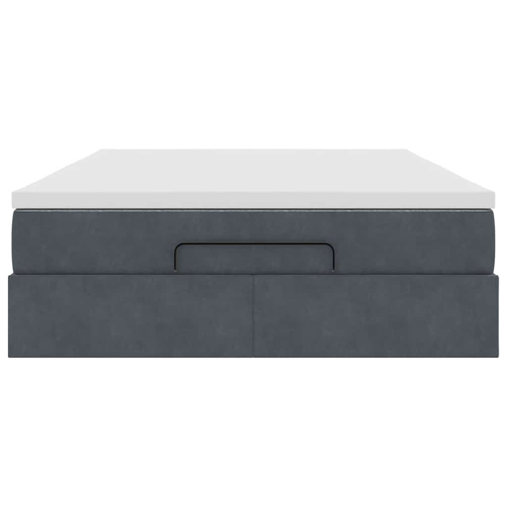 Struttura Letto Pouf con Materasso 140x200 cm in Velluto