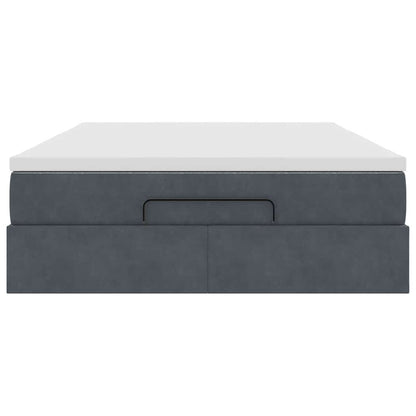 Struttura Letto Pouf con Materasso 140x200 cm in Velluto