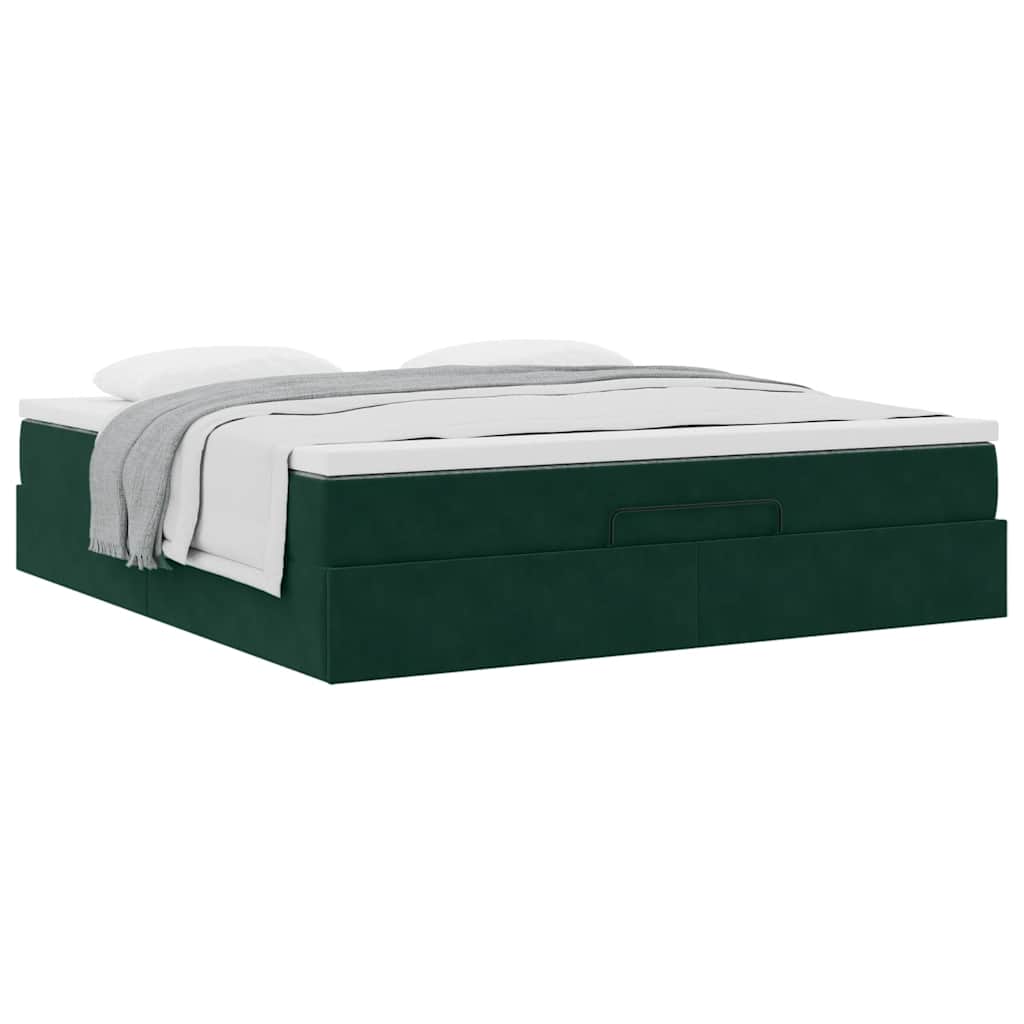 Struttura Letto Pouf con Materasso 160x200 cm in Velluto