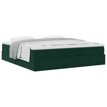 Struttura Letto Pouf con Materasso 160x200 cm in Velluto